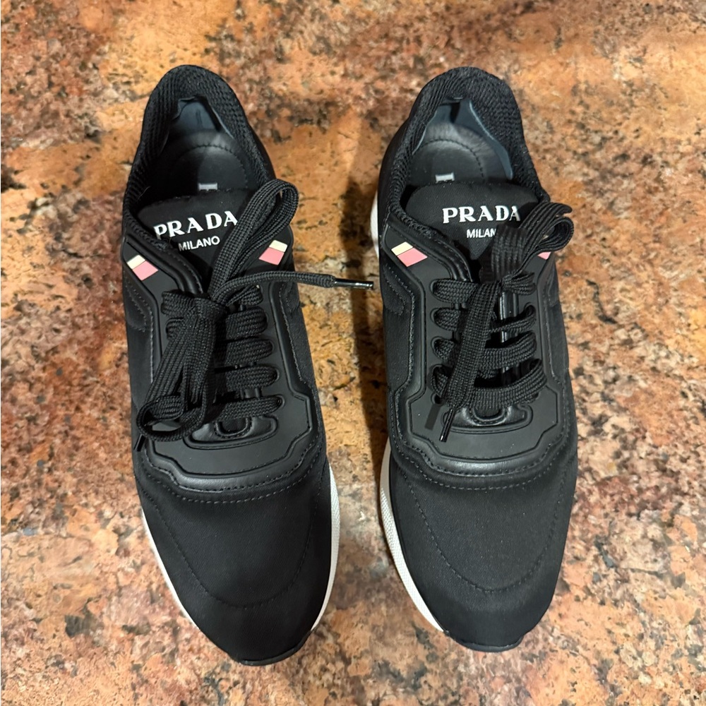 Prada Black and Pink Women's Sneakers